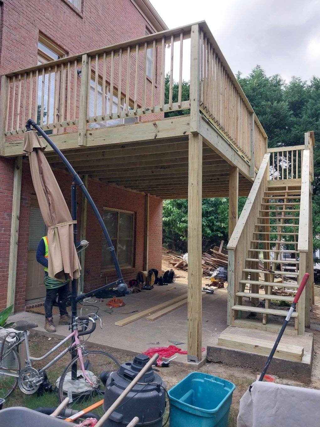 Custom multi-level deck construction in Wake County NC by Proper Vue Construction